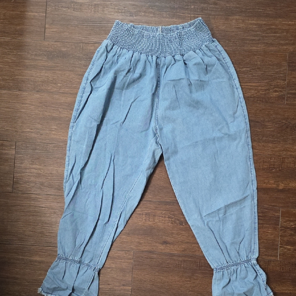 SHEIN Blue Ankle Cropped Jeans